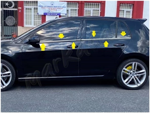 VW Golf 7 Krom Cam Çıtası 2012-2020 4 Parça Paslanmaz Çelik - Resim 2