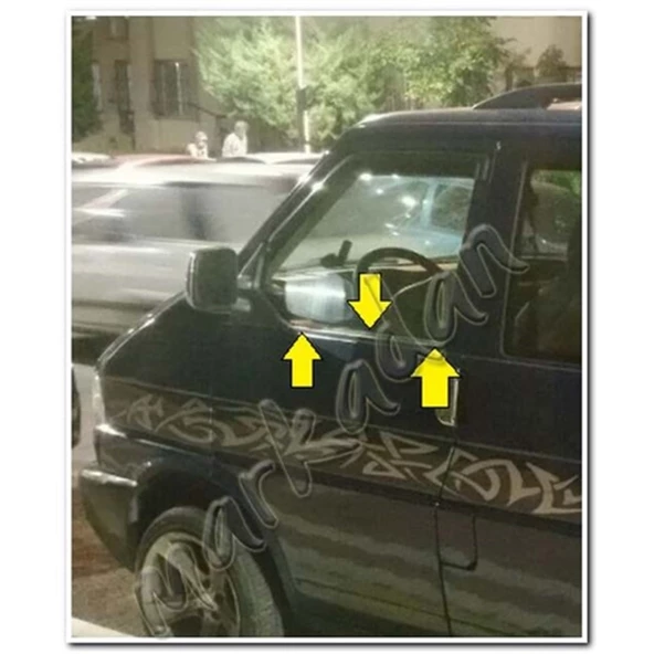 VW T4 Caravelle Krom Cam Çıtası 1995-2003 2 Parça Paslanmaz Çelik