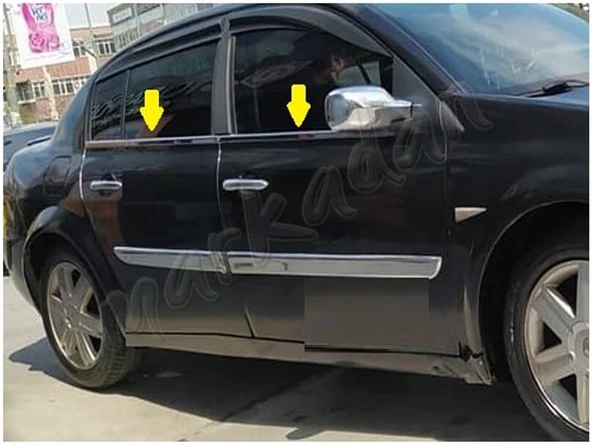 Renault Megane 2 Sedan Krom Cam Çıtası 2004-2010 4 Parça Paslanmaz Çelik - 2