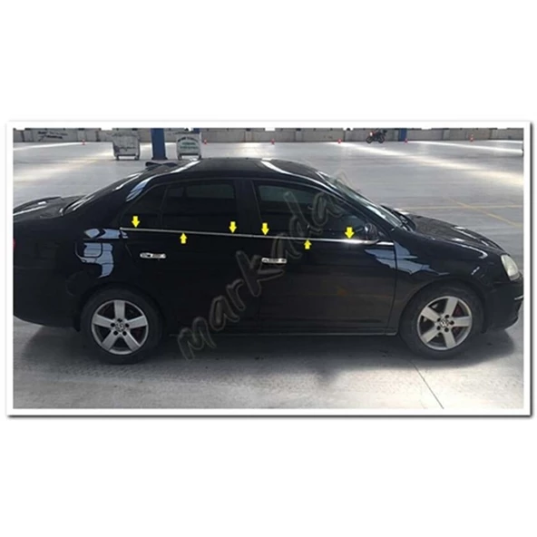 VW Jetta Krom Cam Çıtası 2006-2011 4 Parça Paslanmaz Çelik ürün görseli