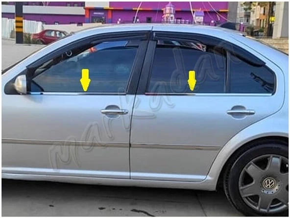 VW Bora Krom Cam Çıtası 1998-2004 4 Parça Paslanmaz Çelik - Resim 2