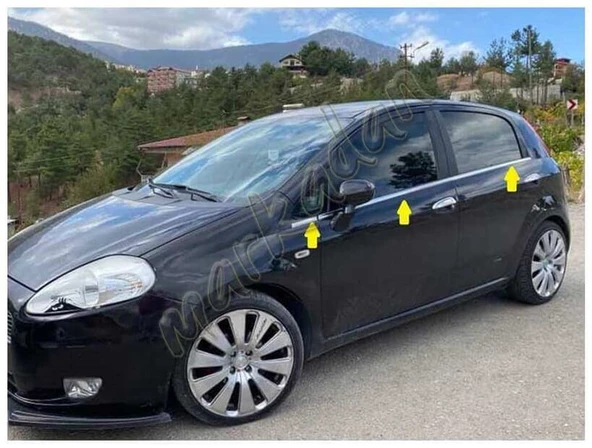 Fiat Grande Punto Krom Cam Çıtası 2006-2017 6 Parça Paslanmaz Çelik ürün görseli 1