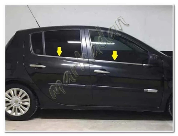 Renault Clio 3 HB Krom Cam Çıtası 2006-2011 4 Parça Paslanmaz Çelik - Resim 2
