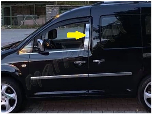 VW Caddy Krom Kapı Direği 2004-2014 2 Parça Paslanmaz Çelik - 4