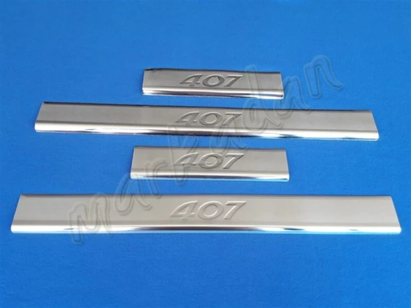 Peugeot 407 Krom Kapı Eşiği 2004-2010 4 Parça Paslanmaz Çelik