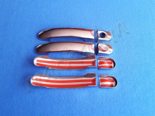 VW Touran Krom Kapı Kolu 2009 Sonrası 4 Parça Paslanmaz Çelik - Resim 2