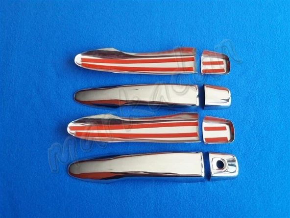 Nissan Qashqai Sensörsüz Krom Kapı Kolu 2014-2021 4 Kapı Paslanmaz Çelik - Resim 2