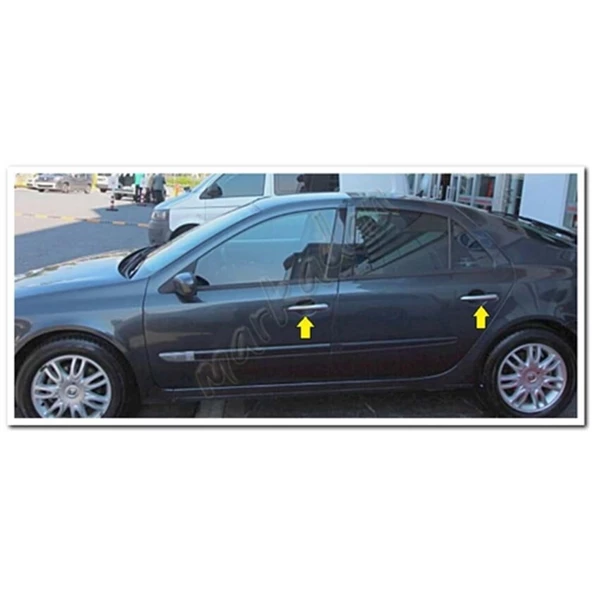 Renault Laguna 2 Krom Kapı Kolu 2003-2008 4 Kapı Paslanmaz Çelik - 3
