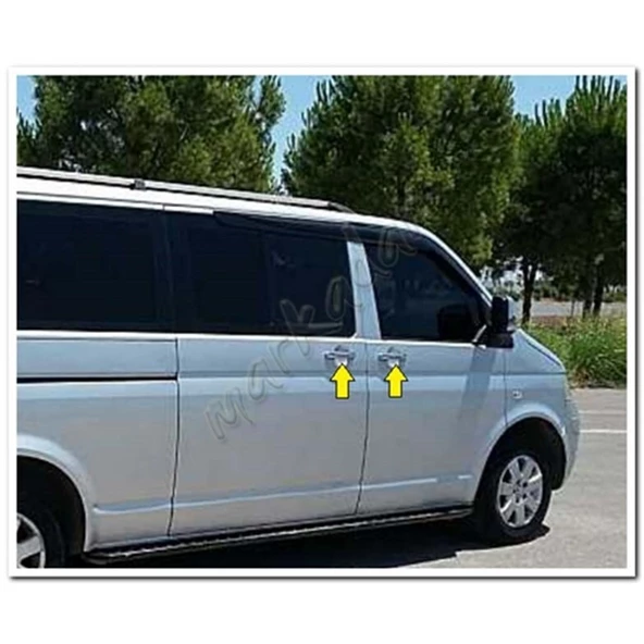 VW T5 Caravelle Krom Kapı Kolu 2003-2014 4 Kapı Paslanmaz Çelik - Resim 4