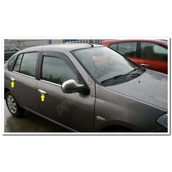 Renault Clio Symbol Krom Kapı Kolu 2009-2012 4 Kapı Paslanmaz Çelik - Resim 3