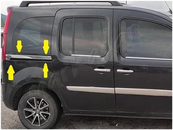 Renault Kangoo Krom Sürgülü Kapı Çıtası 2008-2020 2 Parça Paslanmaz Çelik ürün görseli