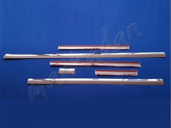 VW T5 Caravelle Uzun Şasi Tek Sürgülü Krom Yan Kapı Çıtası 2003-2014 6 Parça Paslanmaz Çelik - Resim 2