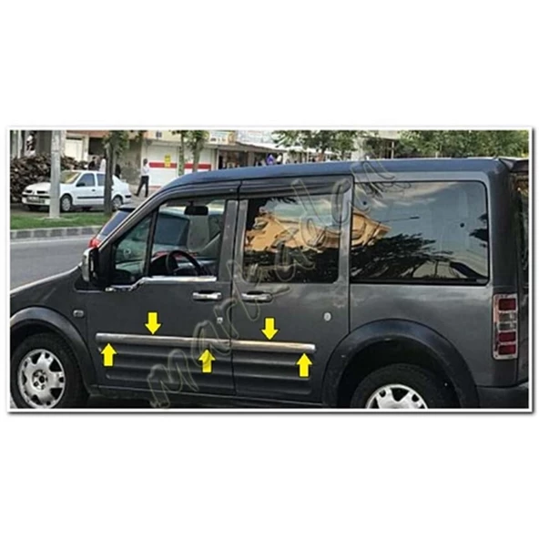 Ford Connect Krom Yan Kapı Çıtası 2002-2014 4 Parça Paslanmaz Çelik - Resim 2