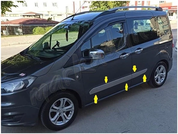 Ford Tourneo Courier Krom Yan Kapı Çıtası 2014-2023 4 Parça Paslanmaz Çelik ürün görseli
