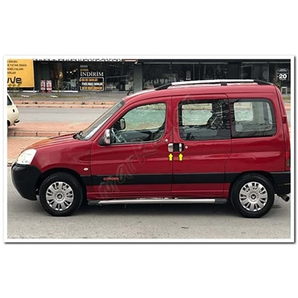DB Chrome Citroen Berlingo Kapı Kolu Nikelajı 1996-2008 4 Kapı P.Çelik - Resim 3