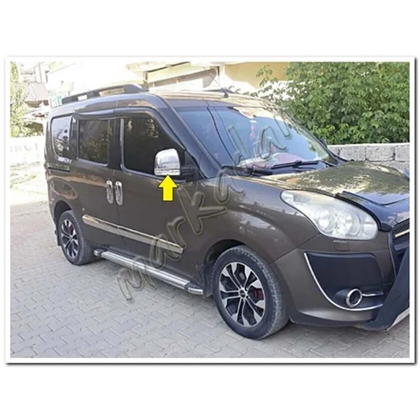 DB Chrome Fiat Doblo Krom Ayna Kapağı 2010-2023 2 Parça P.Çelik - Resim 3