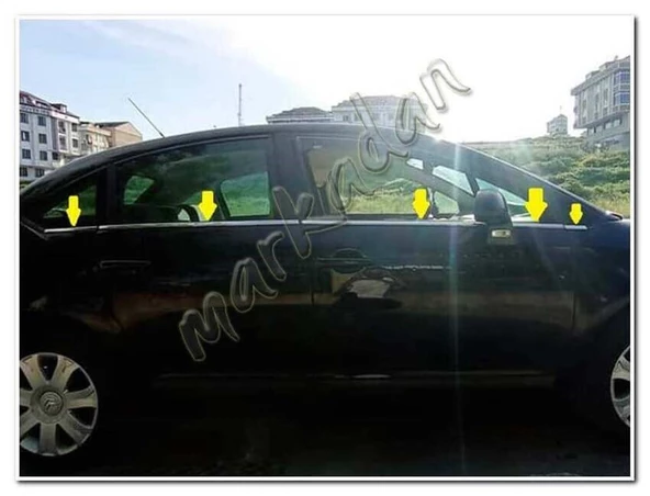 DB Chrome Citroen C4 HB Cam Çıtası Nikelajı 2004-2010 8 Parça P.Çelik - Resim 2