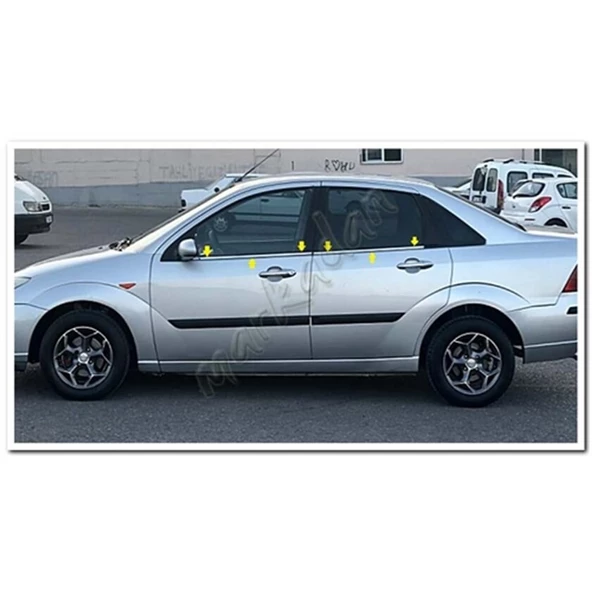 DB Chrome Ford Focus Sedan Cam Çıtası Nikelajı 1998-2005 4 Parça P.Çelik ürün görseli