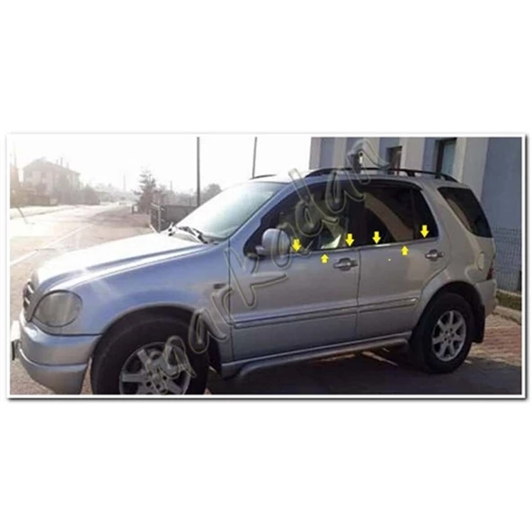 DB Chrome Mercedes ML Klasse W163 Cam Çıtası Nikelajı 1998-2005 6 Parça P.Çelik ürün görseli