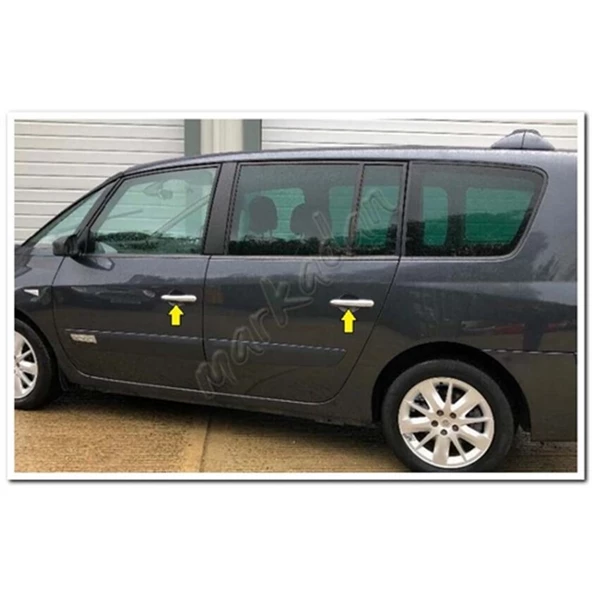 DB Chrome Renault Espace Kapı Kolu Nikelajı 2006 Sonrası 4 Kapı P.Çelik - Resim 3