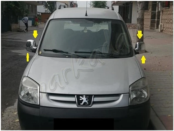 DB Chrome Peugeot Partner Krom Ayna Kapağı 1996-2008 2 Parça Abs Krom - Resim 3