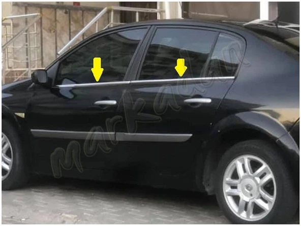DB Chrome Renault Megane 2 Sedan Cam Çıtası Nikelajı 2004-2010 4 Parça P.Çelik - Resim 3