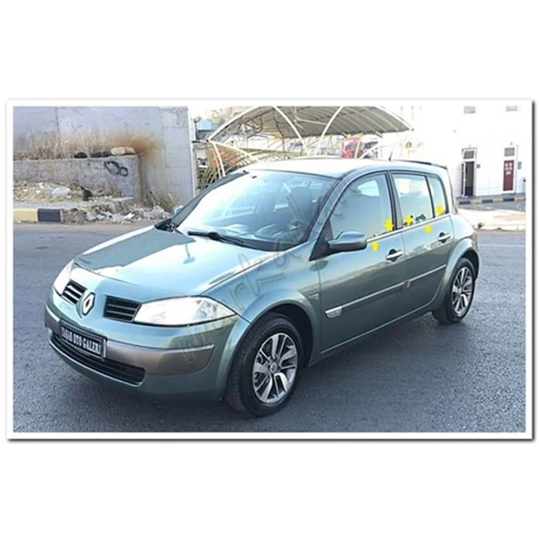 DB Chrome Renault Megane 2 HB Cam Çıtası Nikelajı 2004-2010 4 Parça P.Çelik ürün görseli