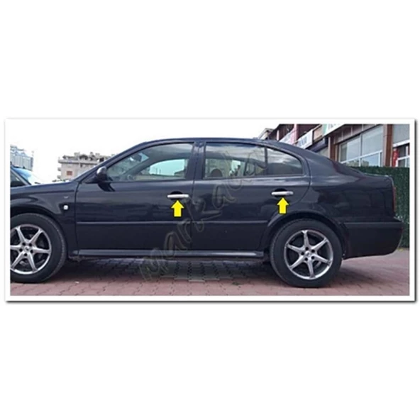 DB Chrome Skoda Octavia Kapı Kolu Nikelajı 1999-2004 4 Kapı P.Çelik - Resim 3