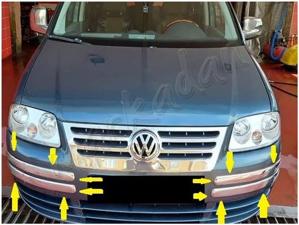 DB Chrome VW Caddy Ön Tampon Kaşı 2004-2010 4 Parça P.Çelik ürün görseli