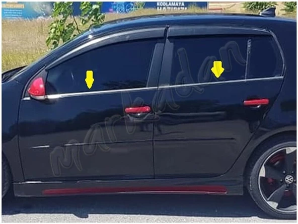 DB Chrome VW Golf 5 Cam Çıtası Nikelajı 2004-2009 4 Parça P.Çelik - Resim 2