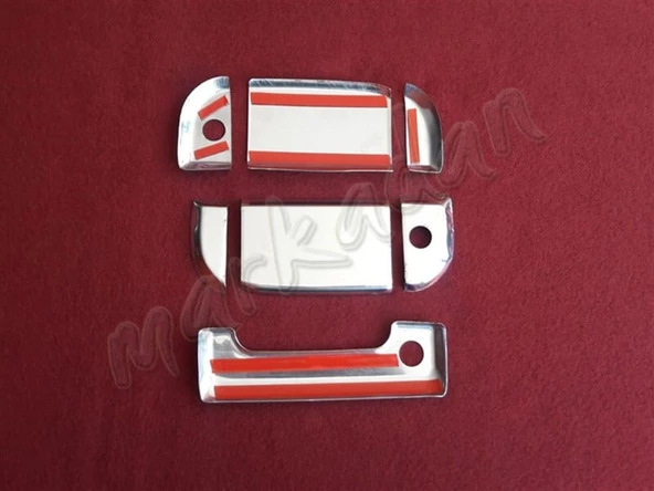 DB Chrome VW T4 Caravelle Kapı Kolu Nikelajı 1995-2003 3 Kapı 7 Parça P.Çelik - Resim 2