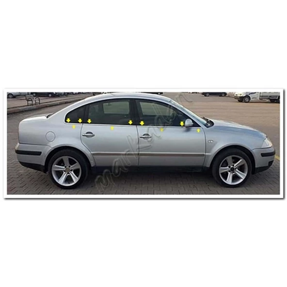 DB Chrome VW Passat 3B Cam Çıtası Nikelajı 1996-2005 6 Parça P.Çelik ürün görseli