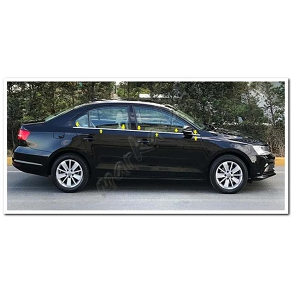DB Chrome VW Jetta Cam Çıtası Nikelajı 2011-2017 6 Parça P.Çelik ürün görseli
