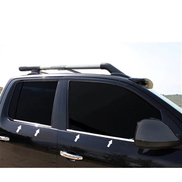 DB Chrome VW Amarok Cam Çıtası Nikelajı 2010-2021 4 Parça P.Çelik ürün görseli 1