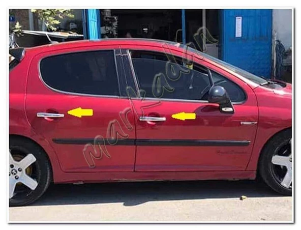 DB Chrome Peugeot 208 Kapı Kolu Nikelajı 2013-2020 4 Kapı P.Çelik - Resim 3
