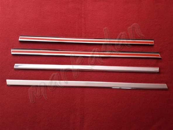 DB Chrome Fiat Palio Cam Çıtası Nikelajı 1998-2011 4 Parça P.Çelik - Resim 2