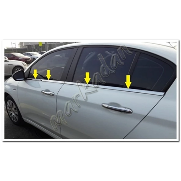 DB Chrome Fiat Egea Sedan Cam Çıtası Nikelajı 2015 Sonrası 4 Parça P.Çelik ürün görseli