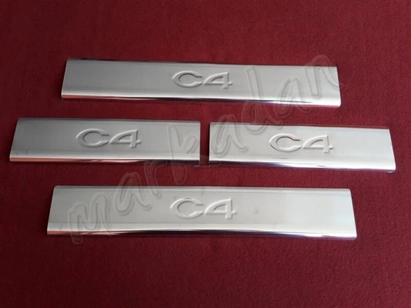 DB Chrome Citroen C4 Krom Kapı Eşiği 2010-2020 4 Parça P.Çelik ürün görseli