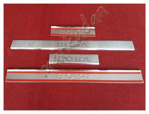 DB Chrome VW Bora Krom Kapı Eşiği 1998-2004 4 Parça P.Çelik - Resim 4