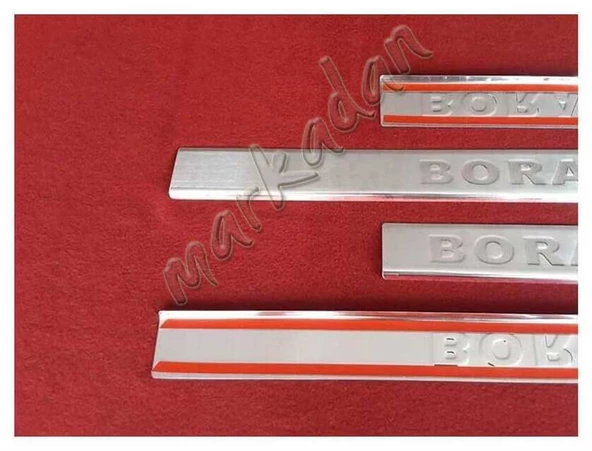 DB Chrome VW Bora Krom Kapı Eşiği 1998-2004 4 Parça P.Çelik - Resim 3