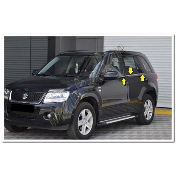 Markadan Suzuki Grand Vitara Krom Cam Çıtası 2006-2011 4 Parça Paslanmaz Çelik - Resim 2