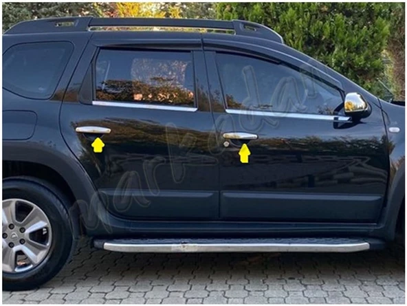 Markadan Dacia Duster Krom Kapı Kolu 2010-2017 4 Kapı Paslanmaz Çelik - Resim 3