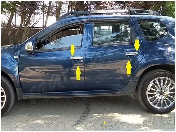 Markadan Dacia Duster Krom Kapı Kolu 2010-2017 4 Kapı Paslanmaz Çelik - Resim 4