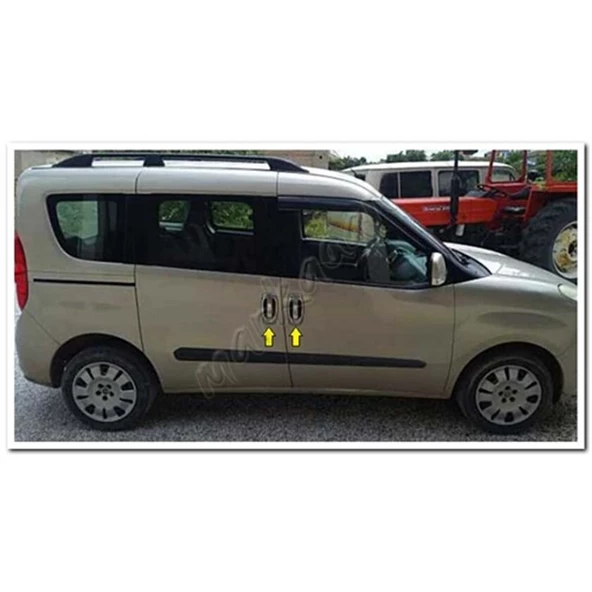 WOC Chrome Fiat Doblo Krom Kapı Kolu 2010-2023 4 Kapı 8 Parça Paslanmaz Çelik - Resim 3