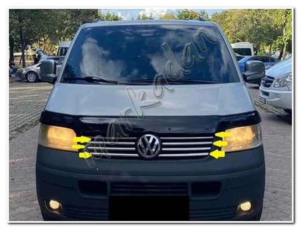 Markadan VW T5 Transporter Krom Ön Panjur 2003-2010 8 Parça Paslanmaz Çelik