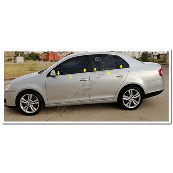 Markadan VW Jetta Krom Cam Çıtası 2006-2011 4 Parça Paslanmaz Çelik ürün görseli