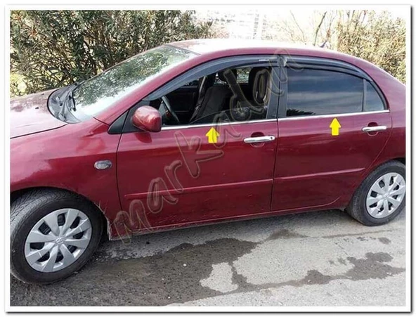 Markadan Toyota Corolla Sedan Krom Cam Çıtası 2002-2006 4 Parça Paslanmaz Çelik ürün görseli