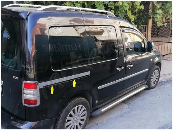 Markadan VW Caddy Krom Sürgülü Kapı Çıtası 2004-2014 2 Parça Paslanmaz Çelik - 4