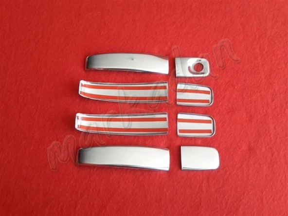 Markadan Renault Trafic Krom Kapı Kolu 2001-2014 4 Kapı Paslanmaz Çelik - Resim 2