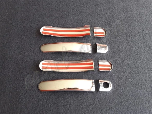 Markadan Skoda Octavia Krom Kapı Kolu 1999-2004 4 Kapı Paslanmaz Çelik - Resim 2